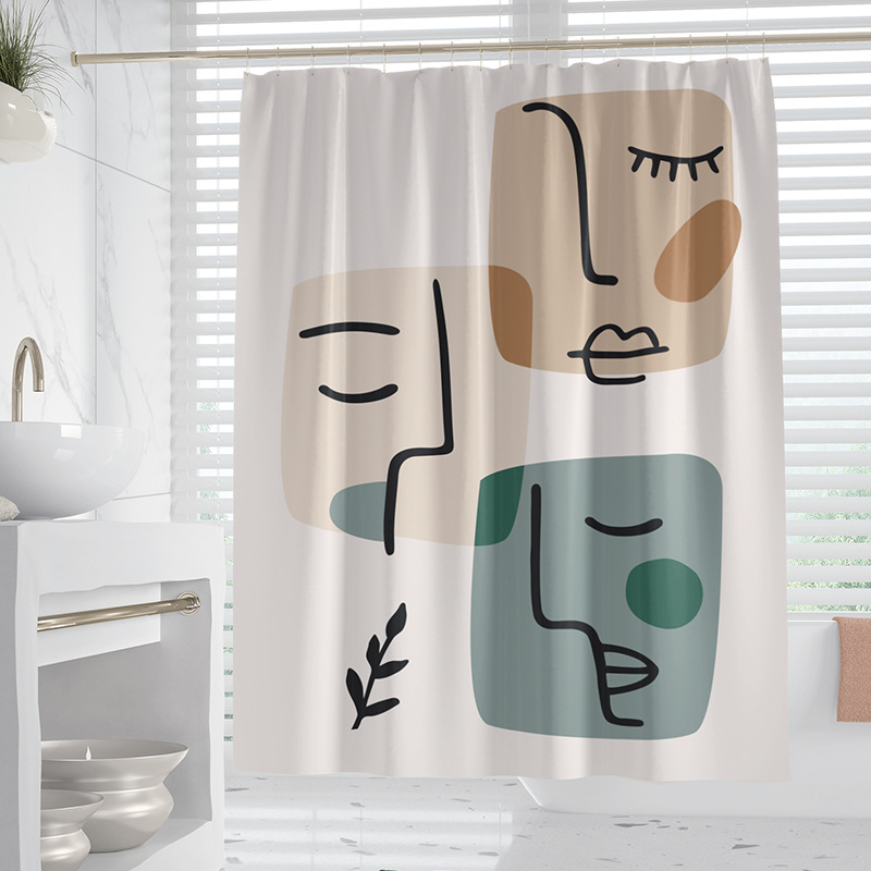 YL-37910 Digital Printed Waterproof Shower Curtain/Bathroom Partition Curtain - Waterproof and Mildew-proof