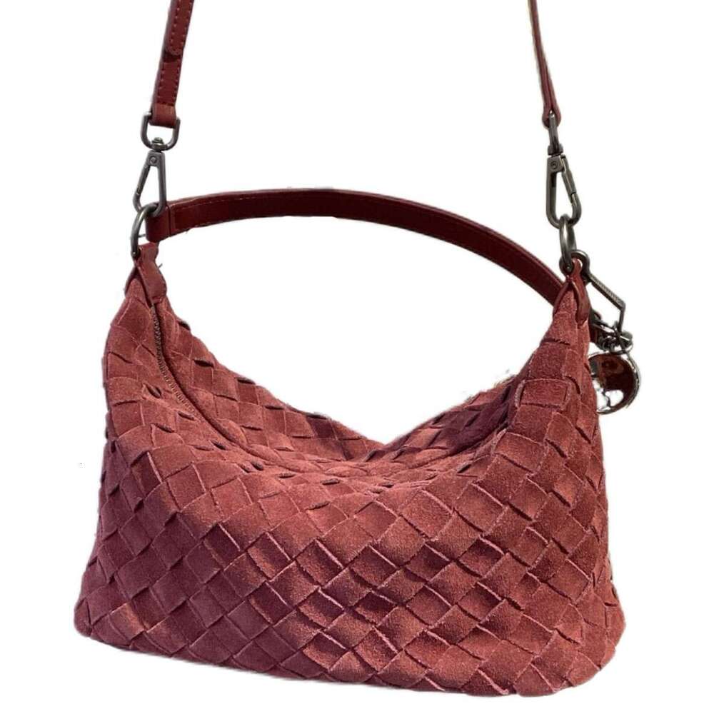 Luxury bag designer shoulder bag handbag Hobo autumn and winter velvet woven lunch box retro casual cross-border leather handbag