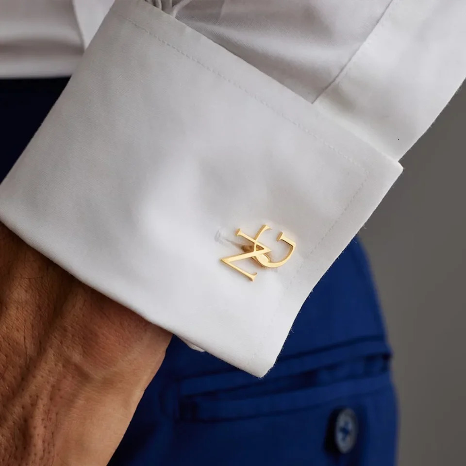 Personalized Customized Letter Cufflinks Stainless Steel Name Cufflinks Groom And Groomsman Gifts Fathers Day Gifts 251208{category}