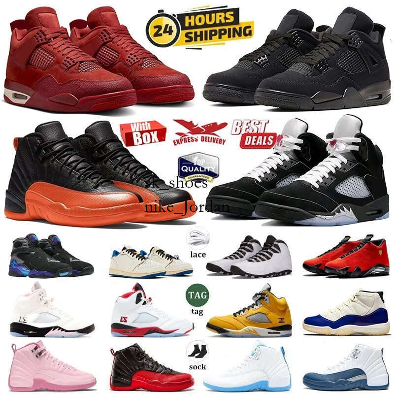 With Box 4s 5s 11s 12s Basketball Shoes 2025 Cat Taxi Pearl Pink Cozy Girl Fragment 35th Anniversary Steel Black Metallic Reimagined Men Women trainers Sports 36-50