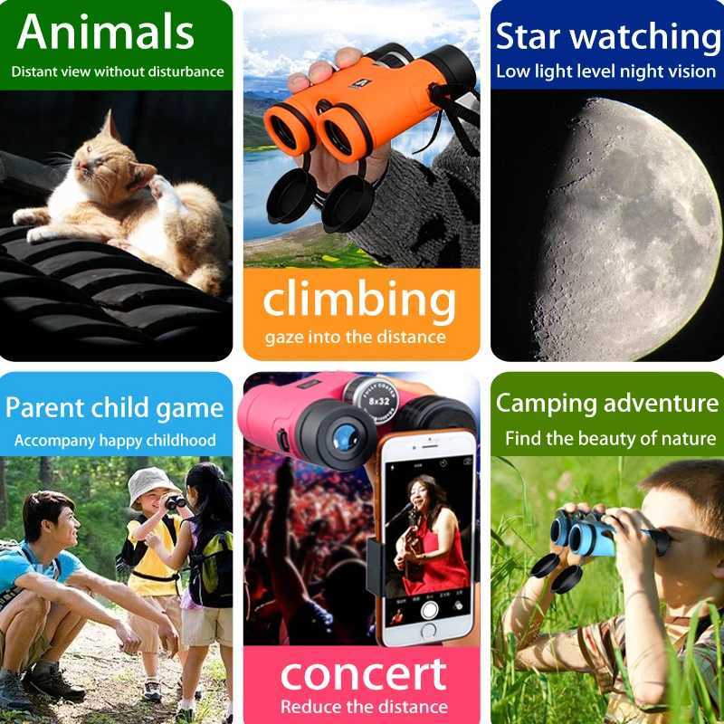 SAGA Bino 8x32 Telescope For Adts Kid binocar Outdoor Games Toys Cpact Concert C251208