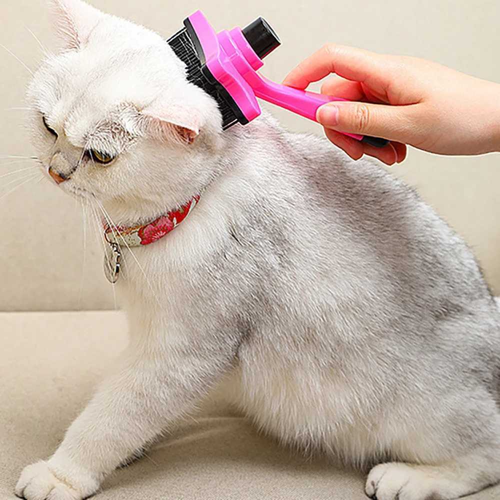 Self-Cleaning Pet Grooming Brush-Static-Free Massage Comb with Thick Bristles Summer Shedding Solution for Dogs Cats M251208 - view 4