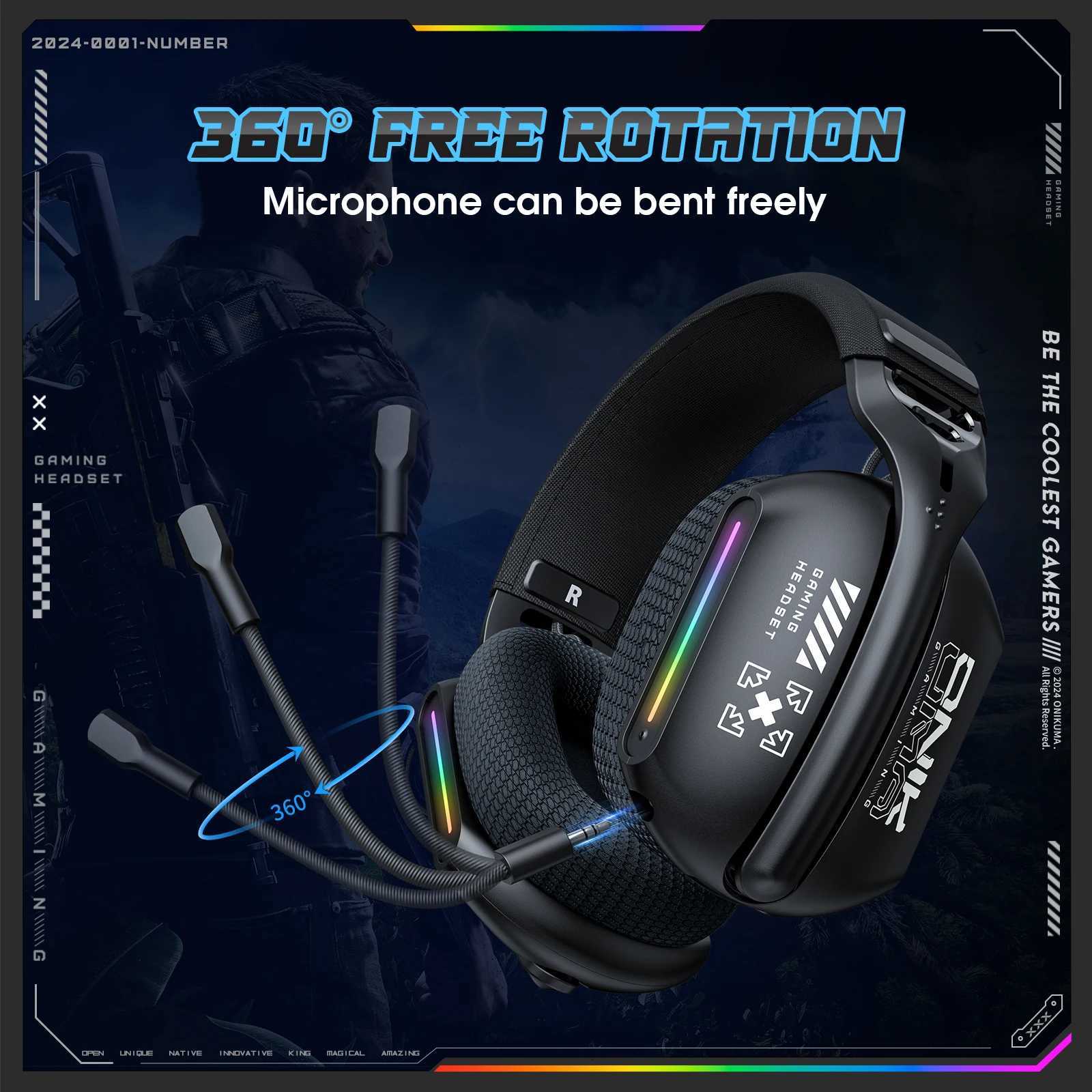 Onikuma Gt808 Three Mode with Mic E-Sports Wireless Gaming Headset Rgb Lighting Supports 53 / 24g / Aux 35mm M251208