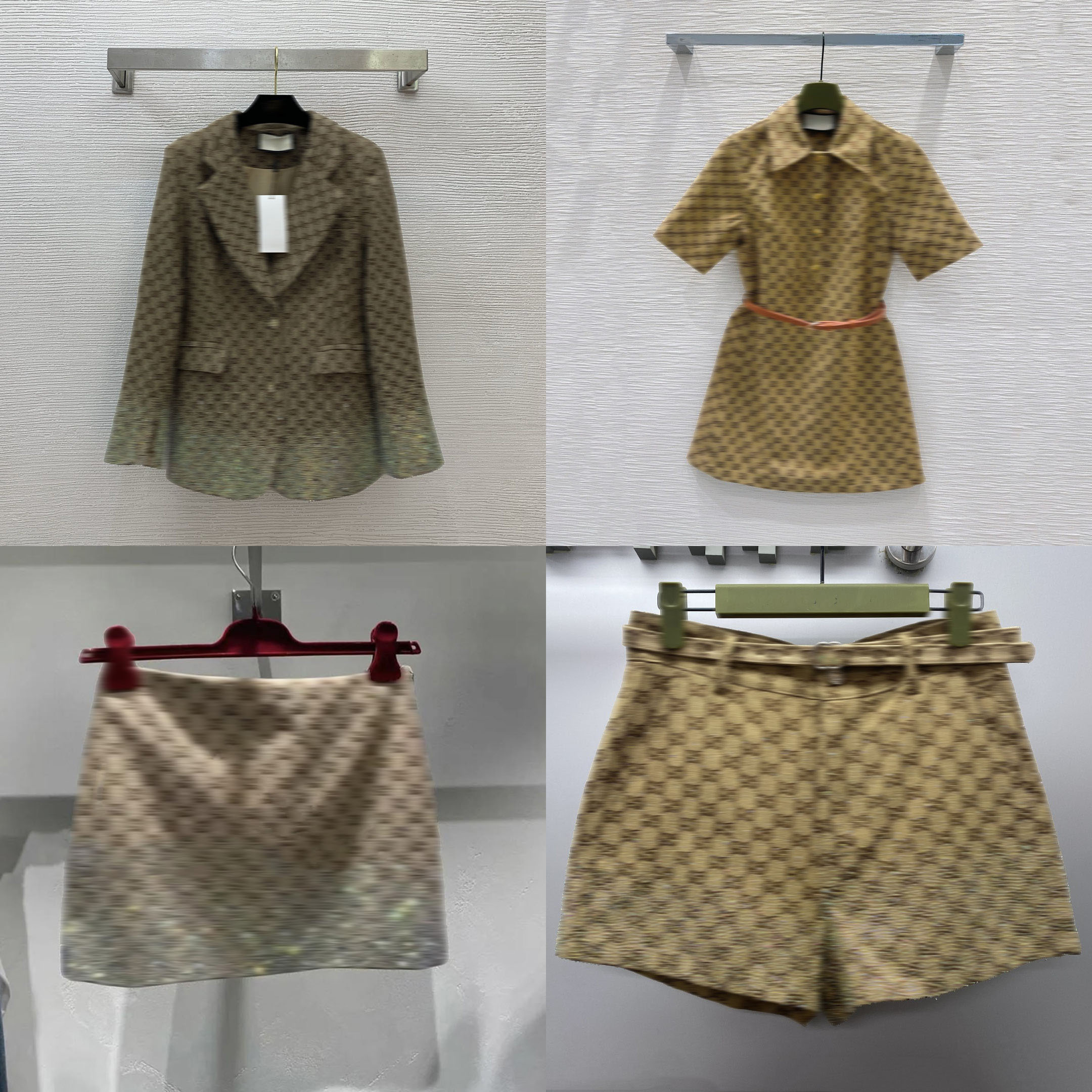 Designer Womens Two Piece Pants Blazer Women Full Letter Jacket Fashion Luxury Skirt Casual Slim Shorts With Belt Women