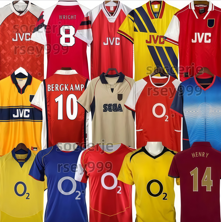 Arsenall RETRO Soccer Jersey vintage classic Football Shirt kit HENRY BERGKAMP 88 90 91 92 93 94 95 96 97 98 00 01 02 03 04 05 06WRIGHT PERSIE VIEIRA MERSON ADAMS Uniforms