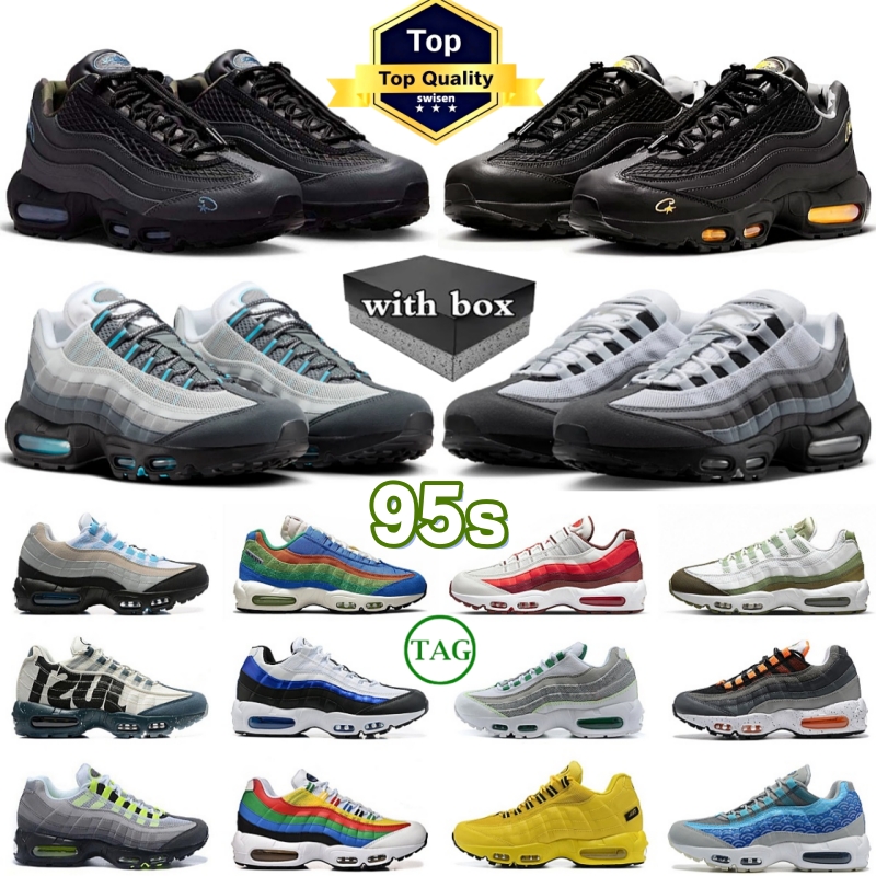 Designer 95 95s running shoes for men women 95 Neon Triple Black White Stadium Green Crystal Blue Bred Dark Beetroot Solar Red Grey mens trainers sneakers With box