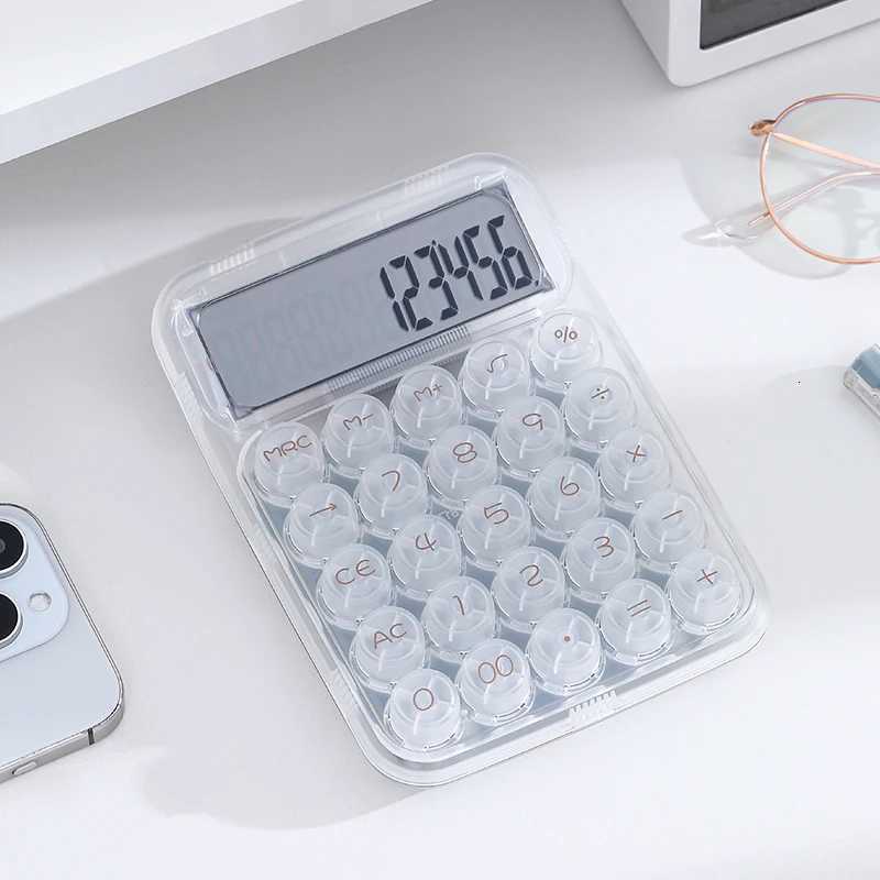 1 transparent dopamine calcator 12-digit desktop calcator suitable for use by students and in offs H251208