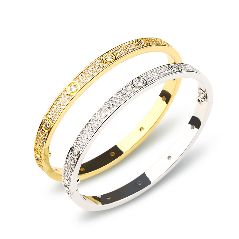 European And American Hot-Selling Full Zirconia Round Diamond Bracelet For Women, Light Luxury Elegant Round Bracelet, Cross-Border Hot-Selling Direct