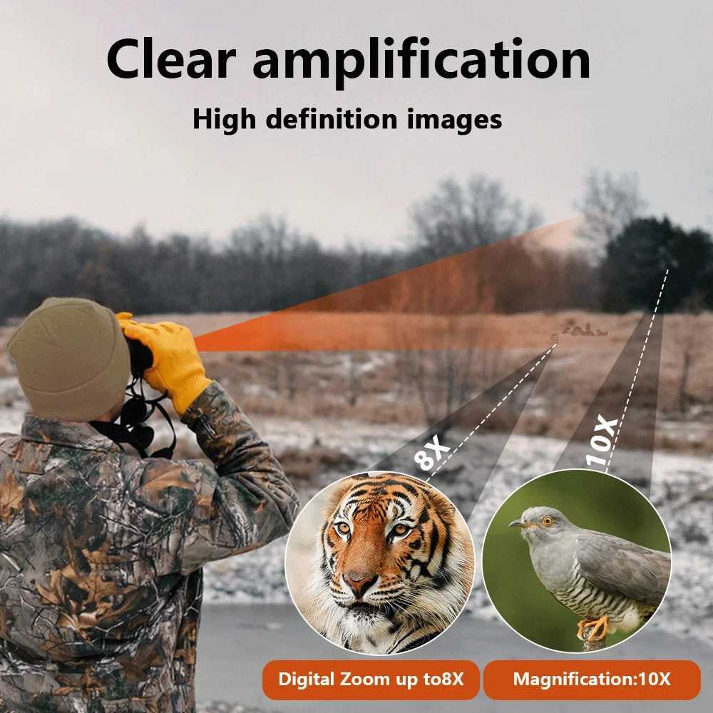 8X Digital Zo Camera Bino with 20 Inch LCD Video Photo Recording Telescope Perfect for Outdoor Camping Hunting Hiking C251208