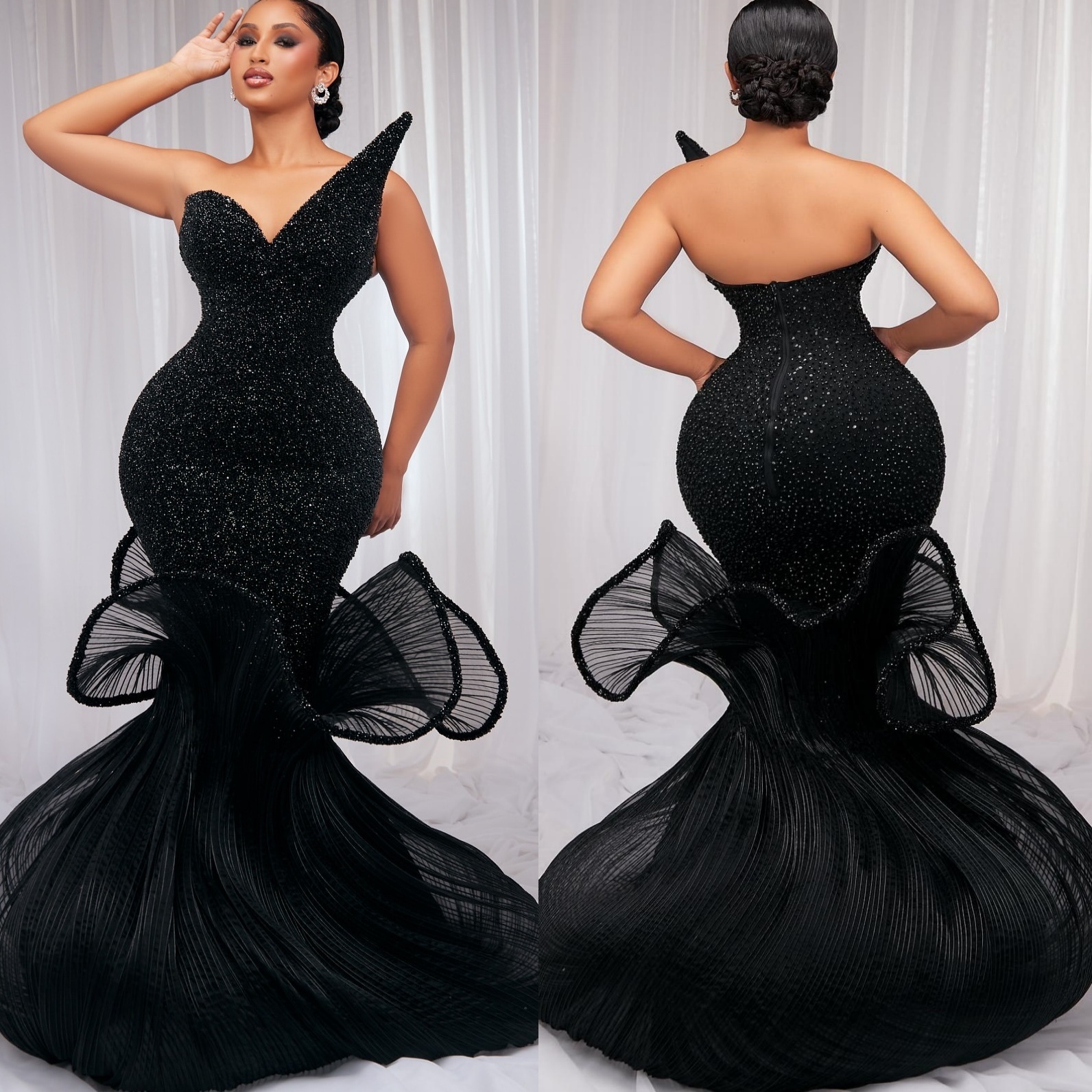 Aso Ebi Black Mermaid Prom Dresses 2026 Sweetheart Sequined Stylish Evening Formal Party Second Birthday Engagement Gowns Plus Size Dress For Special 