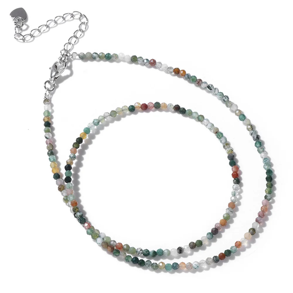 2mm Natural Crystal Beads Necklace Tiger Eye Stone Black Spinel Mix Quartzs Choker Clavicle Chains For Women Men Jewelry 251205