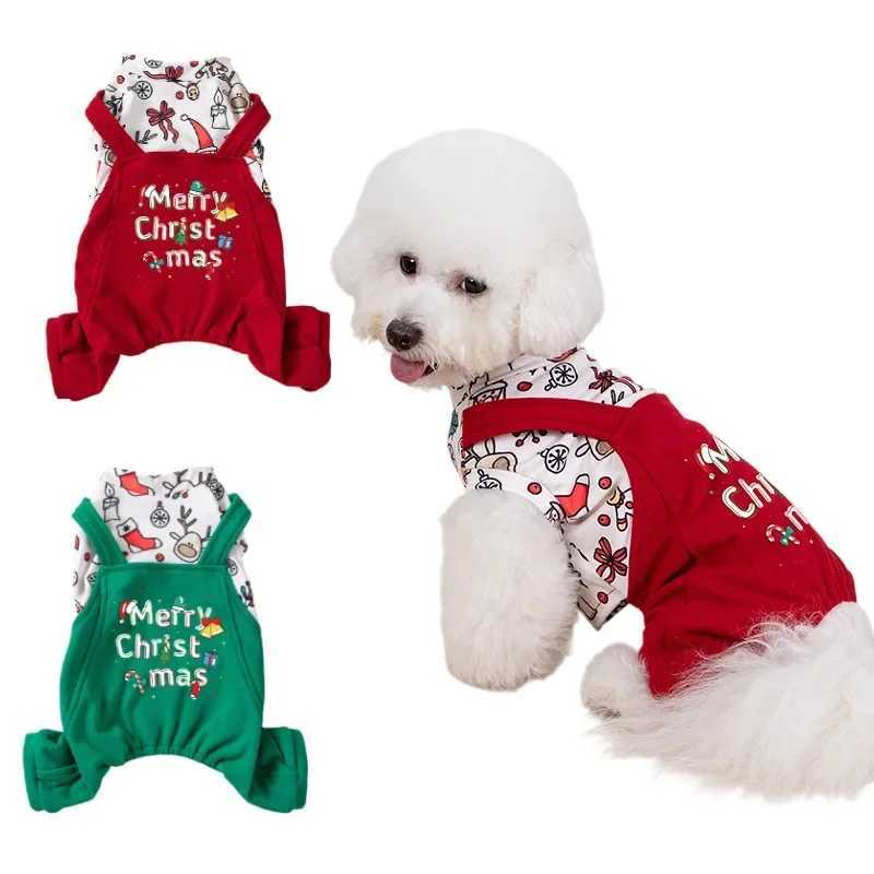 Christmas Pet Clothing Dog Floral Clothing Autumn Winter Warm Legged Skirt Teddy Dress Fashionable Overalls Four Legged Clothing M251208