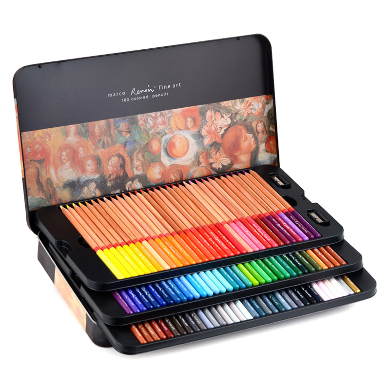 Andstal Marco Renoir 120 Colors Professional Oil Color Pencil 12244872100120 Art Set drawing sketch Colour colored pencils 201223