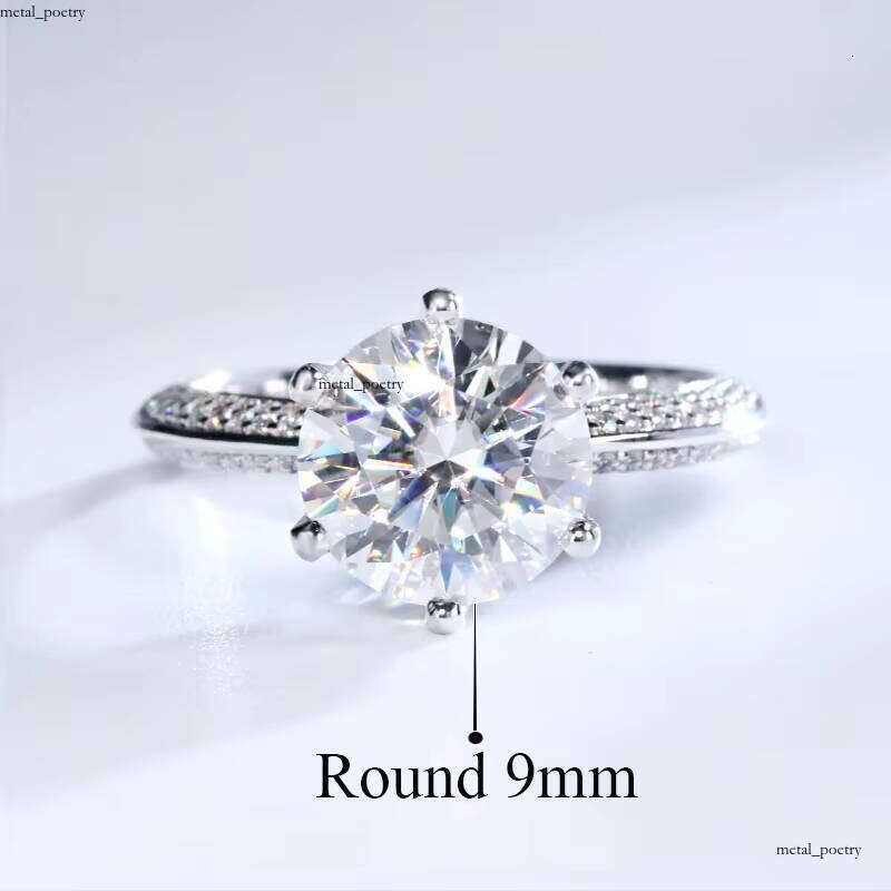 Luxury 9k 10k 14k 18k Engagement High Quality 3 Ct White Gold Round Cut Silicon Stone VVS Moissanite Ring