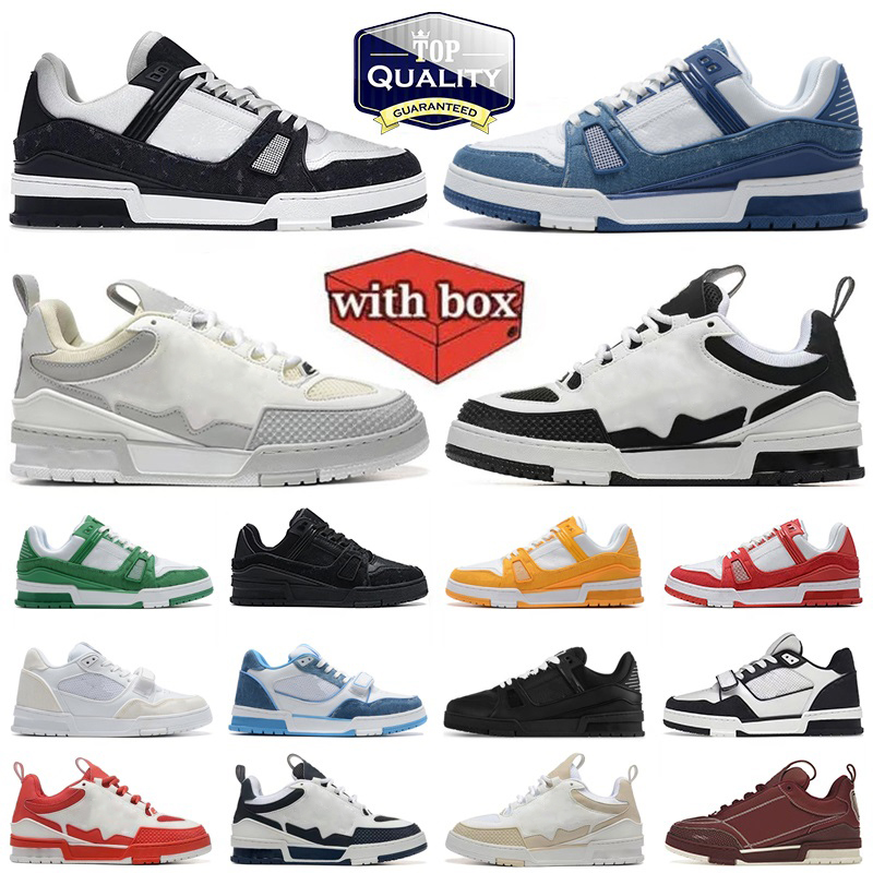 With Box Designer Skate Shoes Embossed Women Platform Sneaker White Black Green Red Blue Mesh Leather Denim Canvas Luxury Fashion trainers Sneakers 36-45