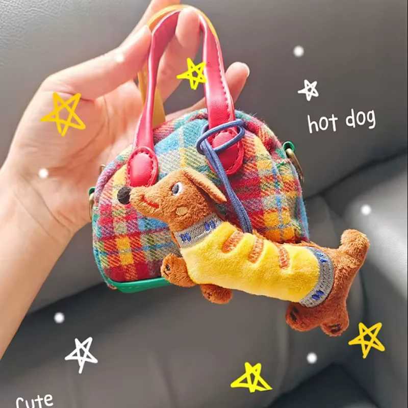 Kawaii Dachshund Plush Keychain Cartoon Stuffed Puppy Keychains Pendant Backpack Charm Lovely Bag Hanging Decoration Kid GiftsXJ251208 - view 5