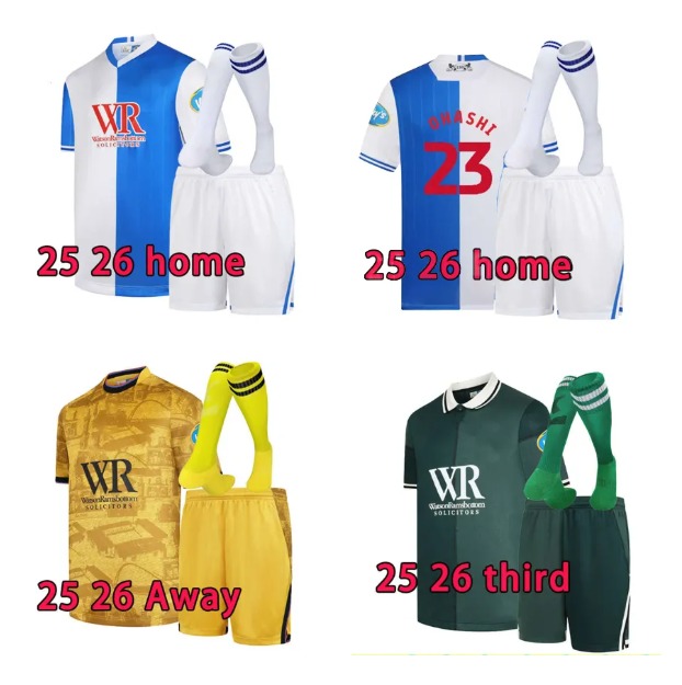 2025 26 blackburns kids football kits HEDGES CANTWELL sblackburn 25 26 Sports shirts TRAVIS HYAM GUEYE Rovers 25 26 Football Shirts