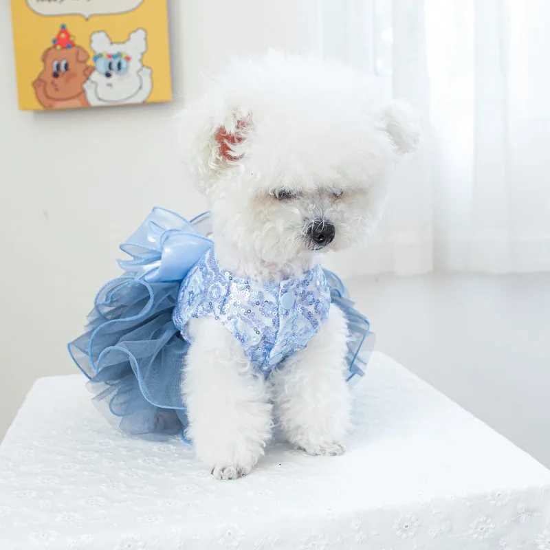 Multiple Spring Pets Autumn Bow Pet Clothing Pet Dog Stripes Cat Dog Puppy Wedding Princess Skirt Dog Clothing Dresses M251208