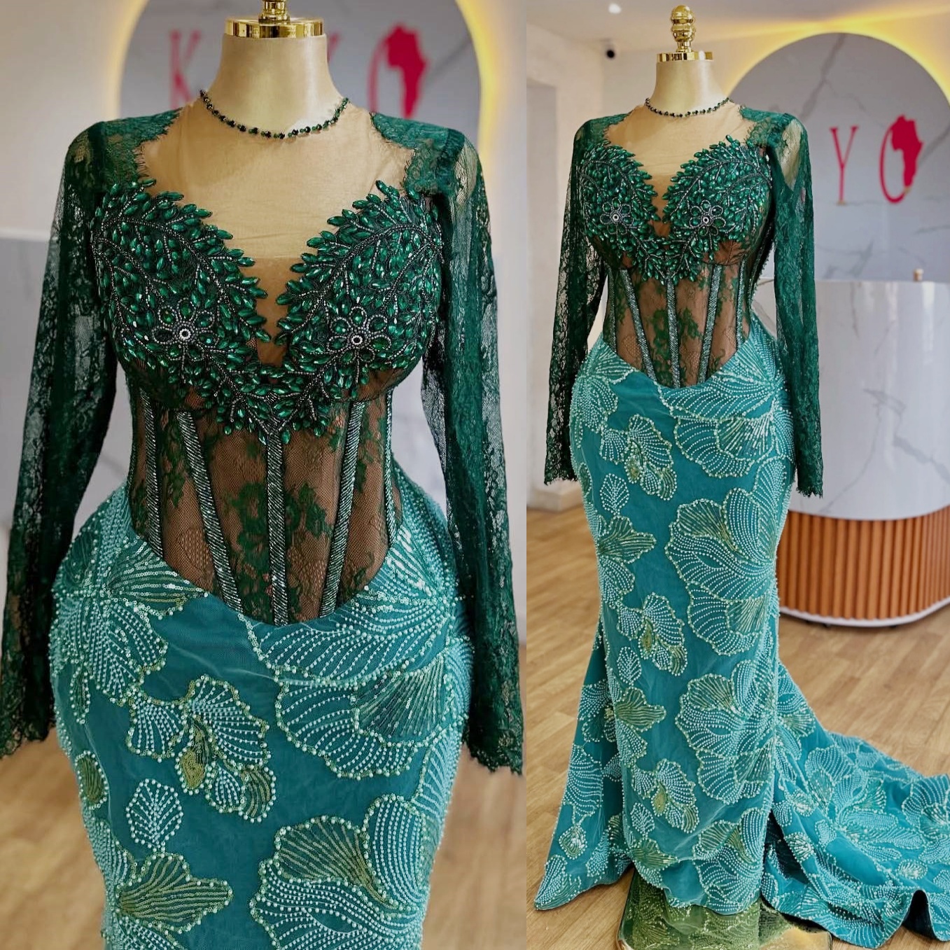Aso Ebi Hunter Green Mermaid Prom Dresses 2026 Beaded Crystals Lace Evening Formal Party Second Birthday Engagement Gowns Plus Size Dress For Special 