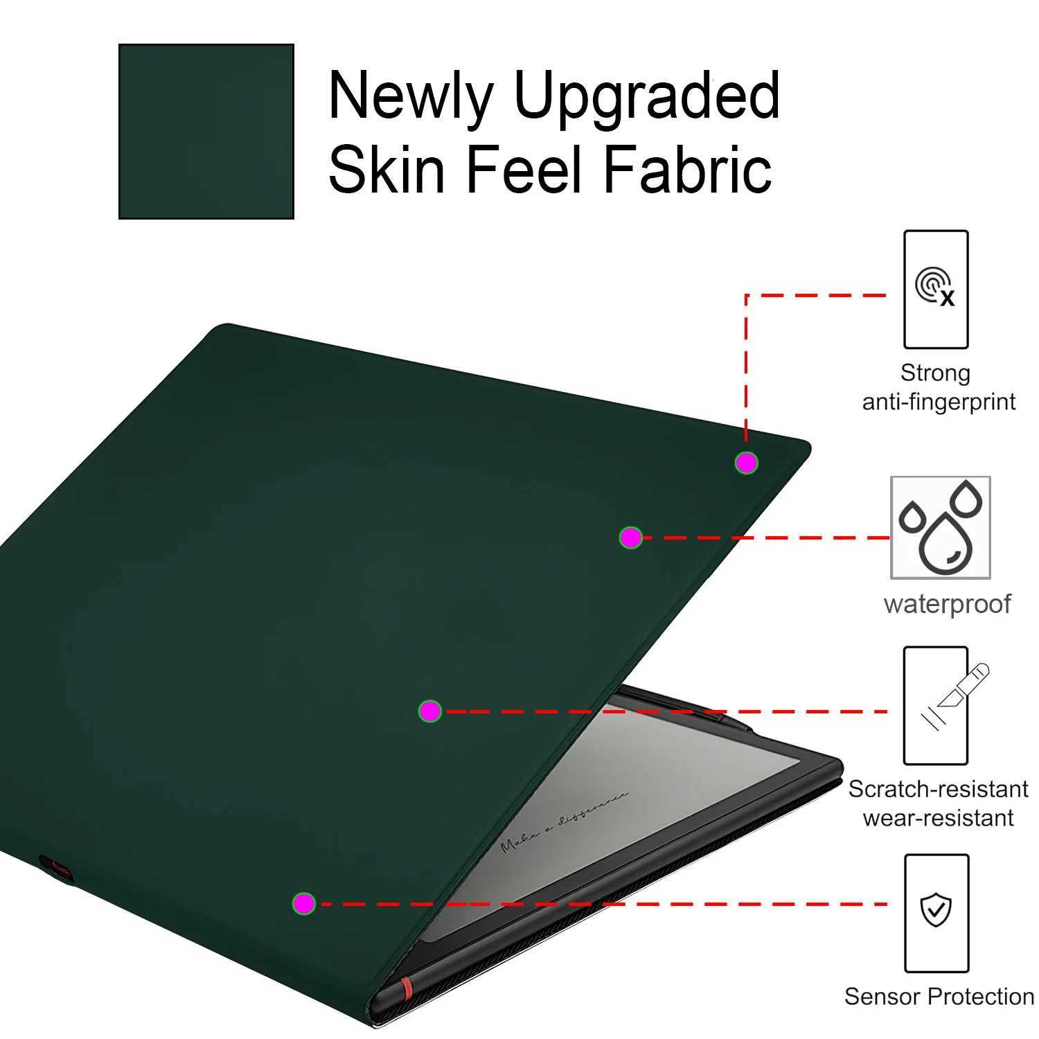 GAUGGER Magnetic Stand Case for Boox Note Air 5 C/Note Air 4 C /3C tra-Thin Cover with Auto Sleep/Wake Magnetic Closure C251208