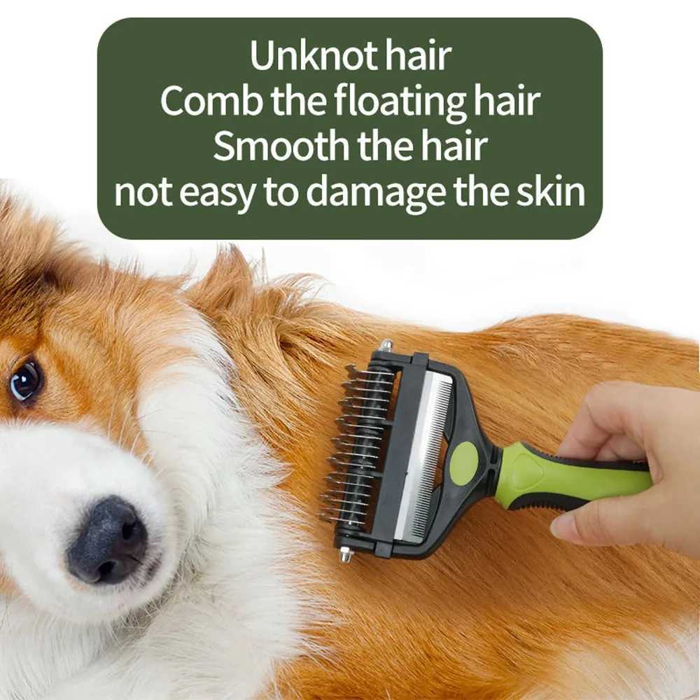 3 In 1 Pet Deshedding Brush Dog Hair Remover Pet Fur Knot Cutter Puppy Cat Comb Brushes Dogs Grooming Shedding Supplies M251208 - view 7