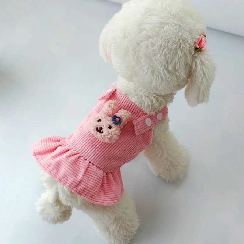 Pet Princess Skirt Corduroy Strap Dress Suspenders Tutu Skirt Pet Cats And Dogs Warm Clothes Sleeveless Cute Dog Base Clothes M251208