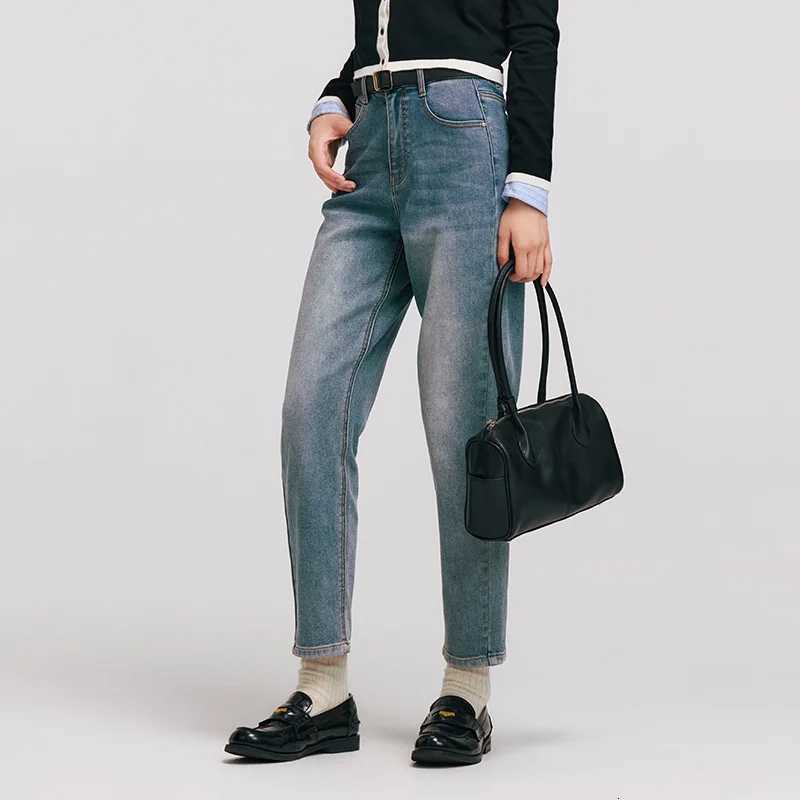 Semir Jeans Women Brushed Tapered Washed Denim Long 2025 Winter Pants Woman Clothing Jeans for WomanT251208