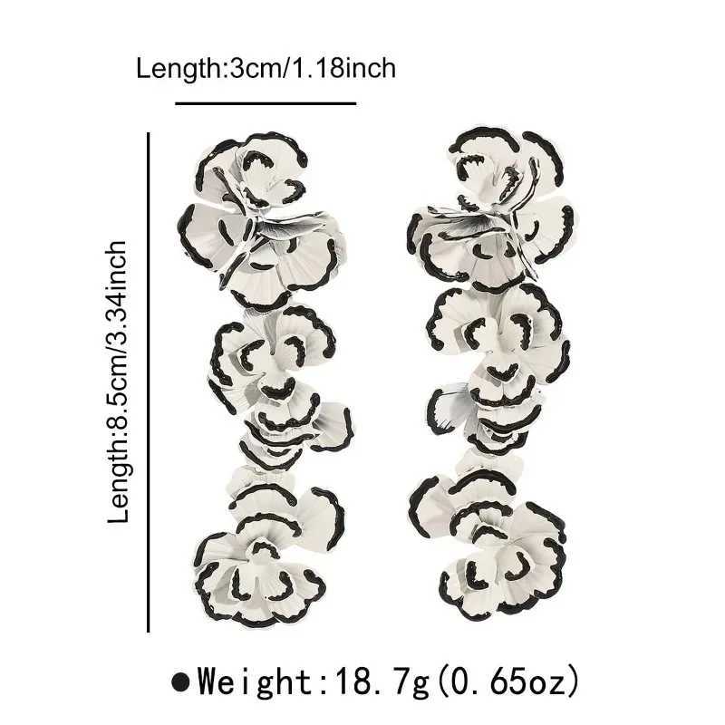 E13852 Crossborder ZA New Floral Earrings Womens Bohemian Multilayer Alloy Spray Paint Flower Earrings J251208