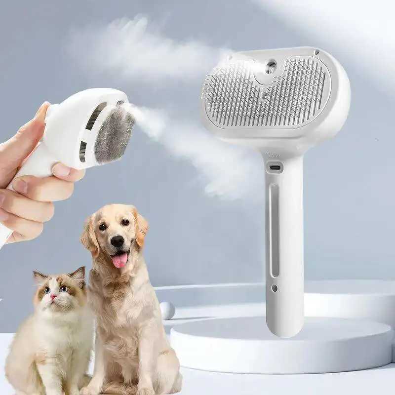 Dog Spray Hair Comb Pet Steam Massage Brush Safe Round Head Soft Teeth Spray Hair Removal Comb for Dog Cat Cleaning Brush M251208
