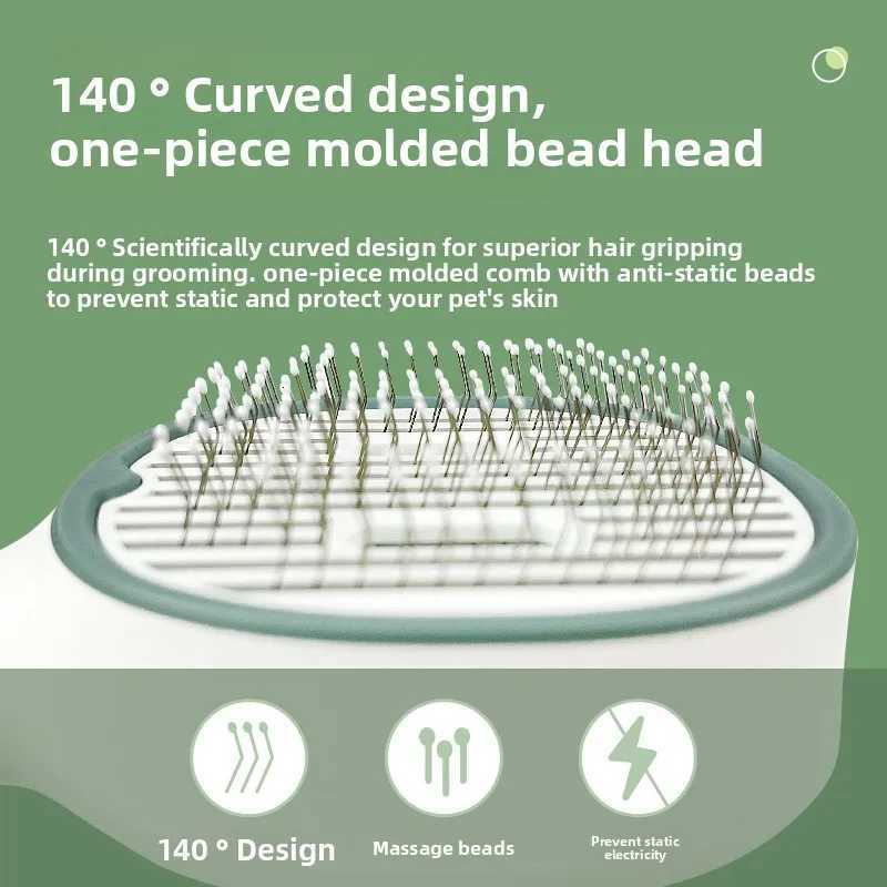 Cat Dog Comb Hair Remover Brush UVC Sterilization Pet Grooming Slicker Needle Comb Removes Tangled Self Cleaning Pet Supplies M251208 - view 3