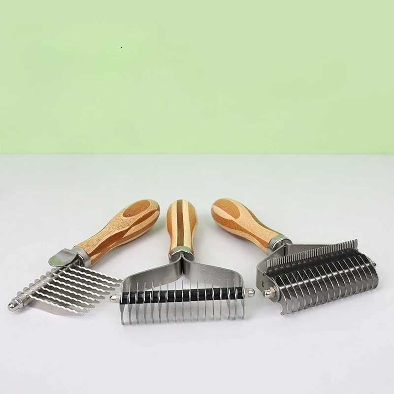 Dog Comb Knife Dog Brush Bamboo Double-sided Cat Comb Stainless Steel Solid Wood Hair Knot Cleaning Dogs Brush M251208 - view 6