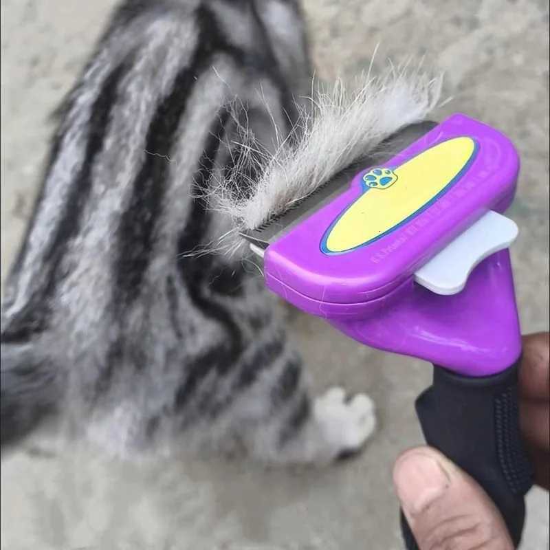 Pet Dog Comb Effective Removal Dog Hair Dog Massage Comb Long/short Tooth Pet Groom Tool Dog Hair Pet Product With FloatingBrush M251208 - view 3
