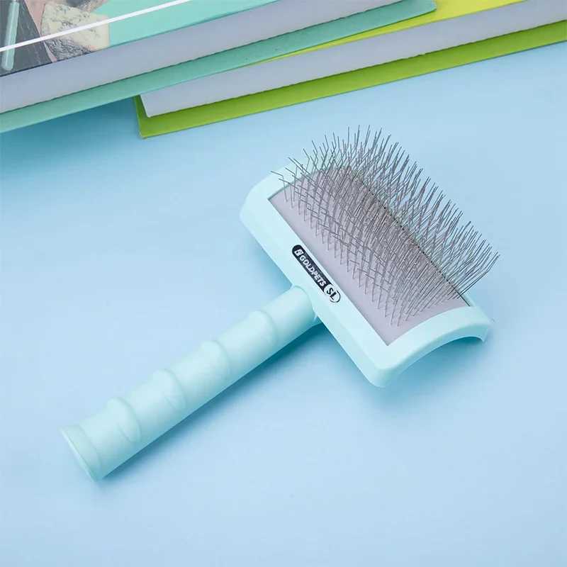 Pet Grooming Comb Shedding Hair Remove Needle Brush Slicker Massage Easy To Cleaning Large Dog Cat Fluffy Hair Tool Pet Supplies M251208 - view 5