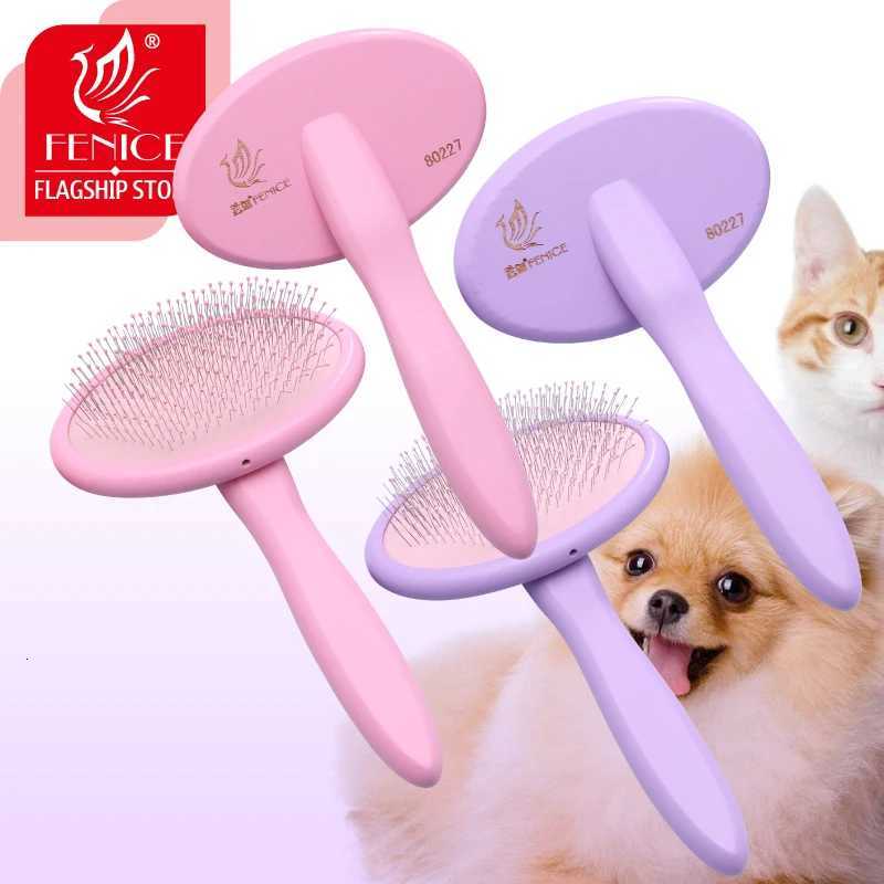 Fenice Pet Hair Brush Massage Handle Comb for Dog Cat Grooming Pet Hair Cleaning Tool M251208