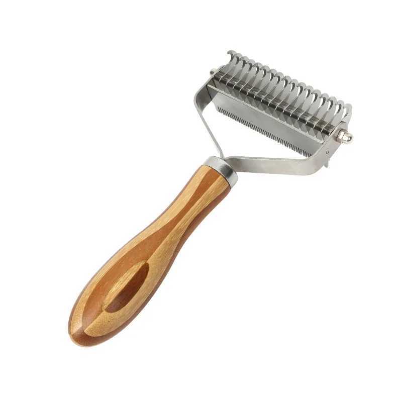 Dog Comb Knife Dog Brush Bamboo Double-sided Cat Comb Stainless Steel Solid Wood Hair Knot Cleaning Dogs Brush M251208 - view 7