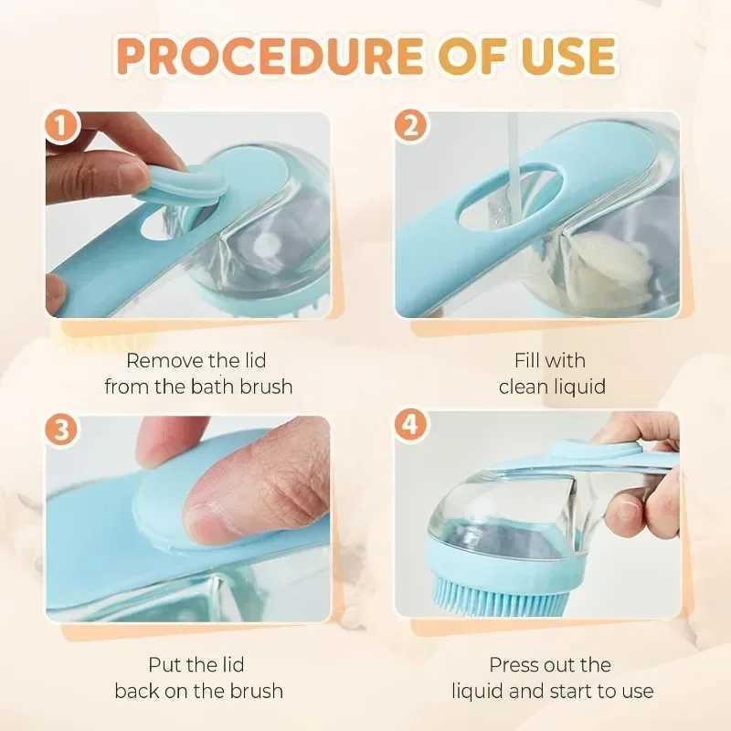 Pet Grooming Brush - Bath Massager Bubble Maker Paw Washer Bath Brush Scrubber Shampoo Brush for Long/Short Haired Dogs Cats M251208 - view 3