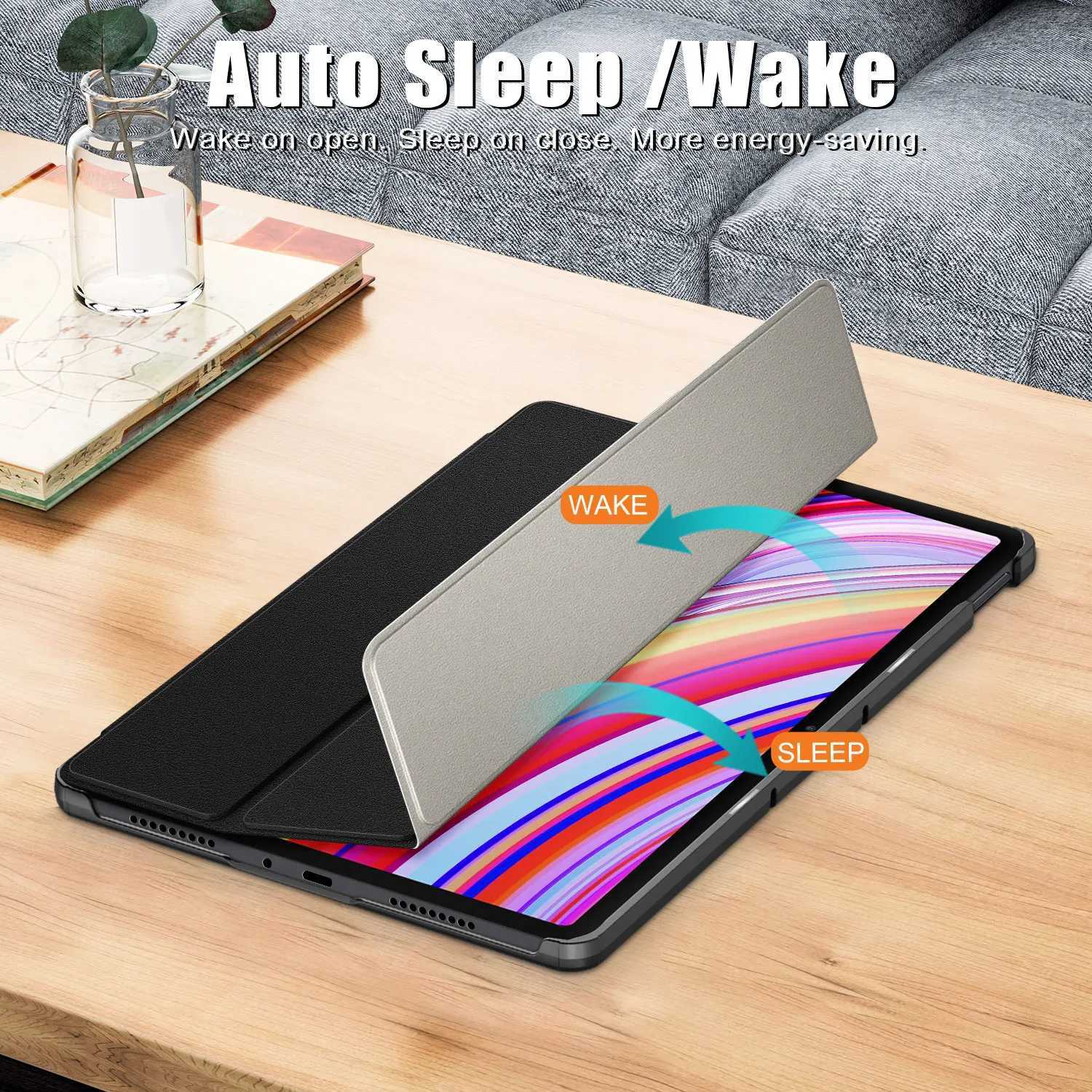 Suitable for Redmi Pad 2 Pro Case 2025 121inch PU Flip Cover Tri-Fold Stand Hard Back Cover Tablet Cases Auto Sleep/Wake C251208