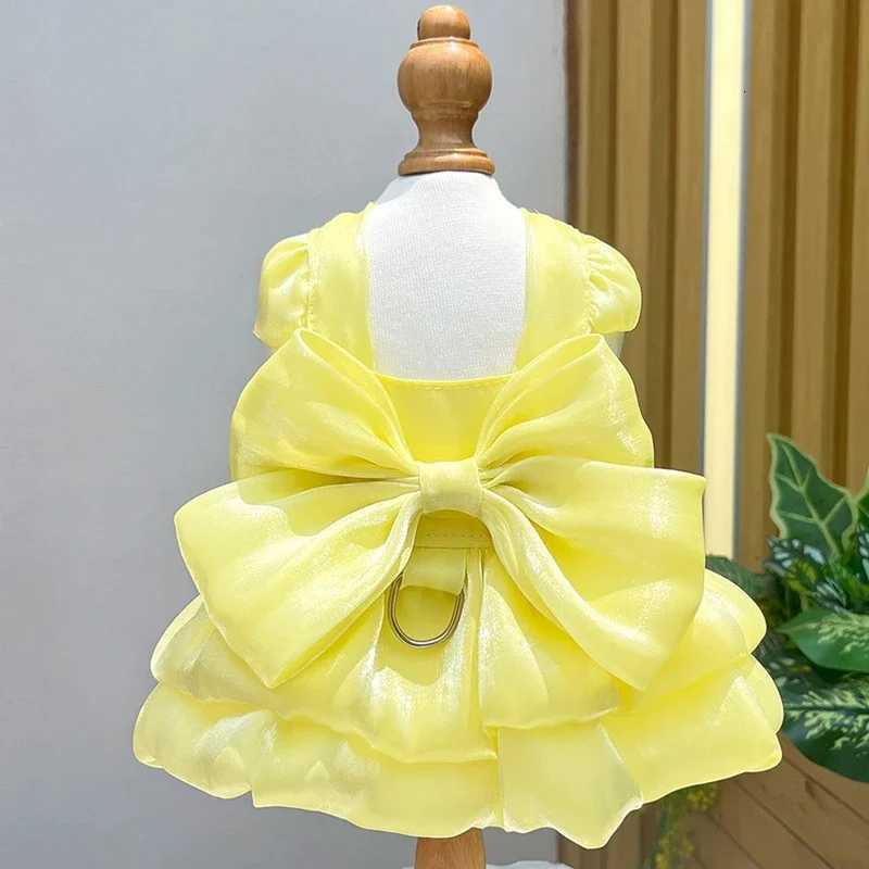 Spring Summer Pet Wedding Dress Dog Cat Clothes Fashion Dog Dresse Can Be Hung Towed Dog Supplies M251208