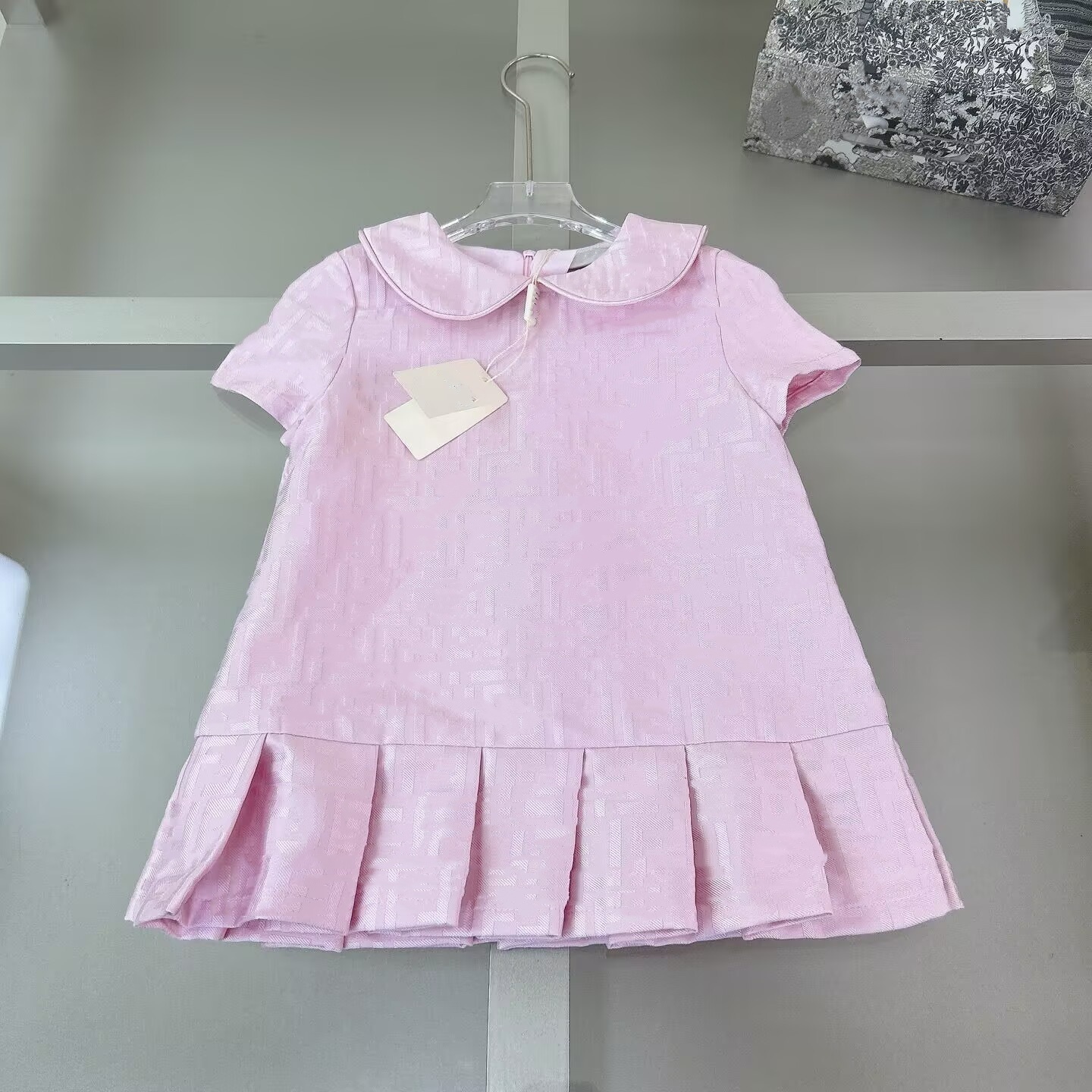 Brand Kids Girls Floral Letter Pleated Dresses Babies Designer Princess Tulle Lace Childrens Luxury Cotton Beach Dress Skirts Baby Clothes size 90cm-160cm A01