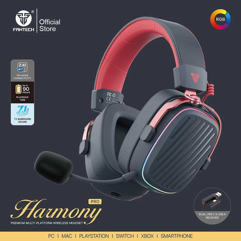 FANTECH Harmony pro Wireless Headset witch Microphone ENC Active Noise-cancelling and DIY Macro Wireless Mode for PC NS M251208