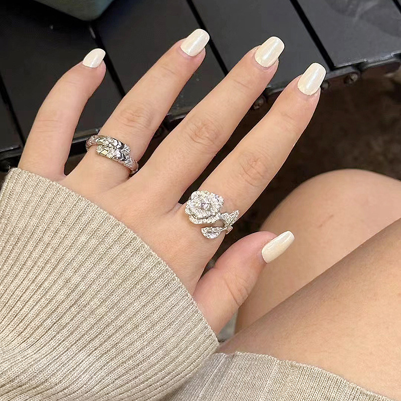 Choucong Soild 100% 925 Sterling Silver Wedding Rings Luxury Jewelry Round Cut White 7A Zircon CZ Diamond Gemstones Party Elegant Women Flower Bride R