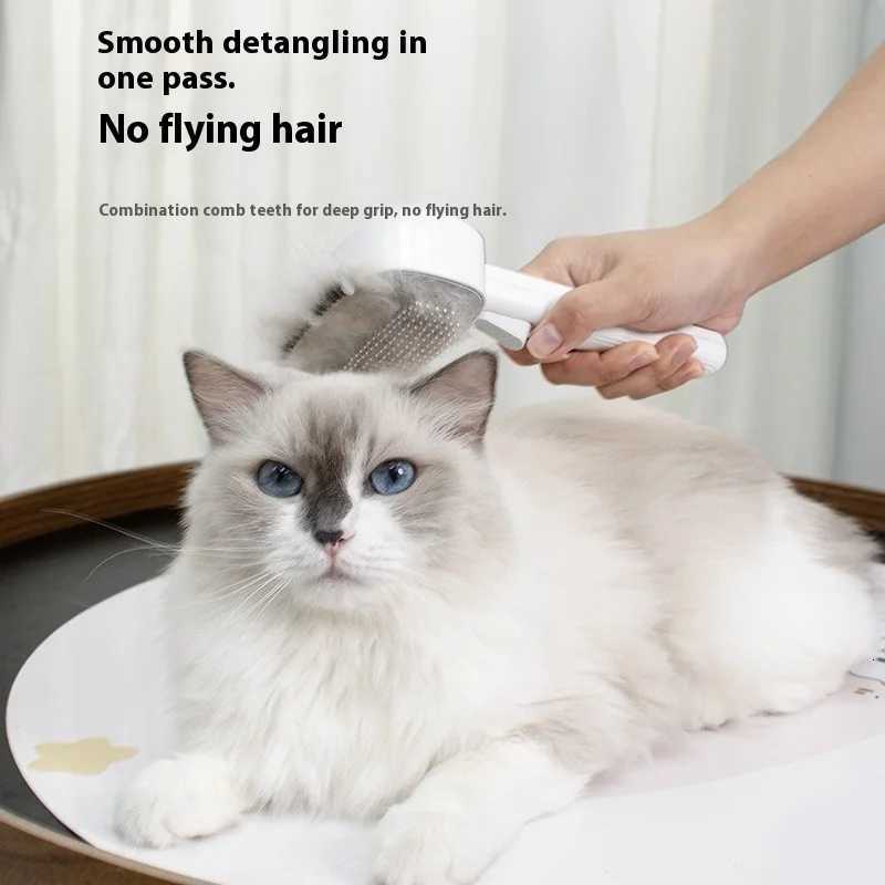 Pet Grooming Brush for Cats Dogs - Detangling Comb Deshedding Tool for Shedding Control and Coat Smoothing M251208 - view 1