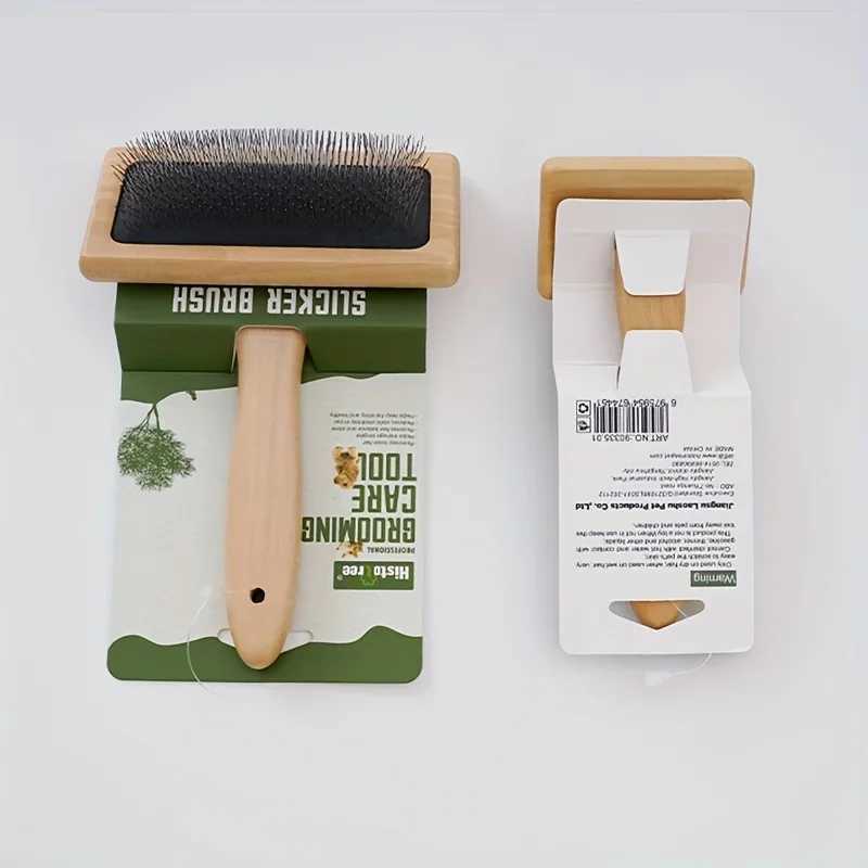 Dog Comb Wood Needle Comb Cat Comb Pet Comb Solid Wood Beauty Needle Comb Dog Cat Knot Off Float Comb Air Cushion Comb M251208 - view 6