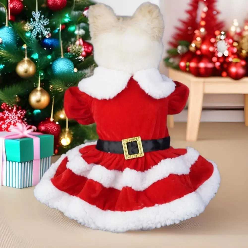 Comfortable Cute Santa Claus Dog Skirt Breathable Warm Cats Christmas Dress Soft Pet Christmas Costume Xmas M251208