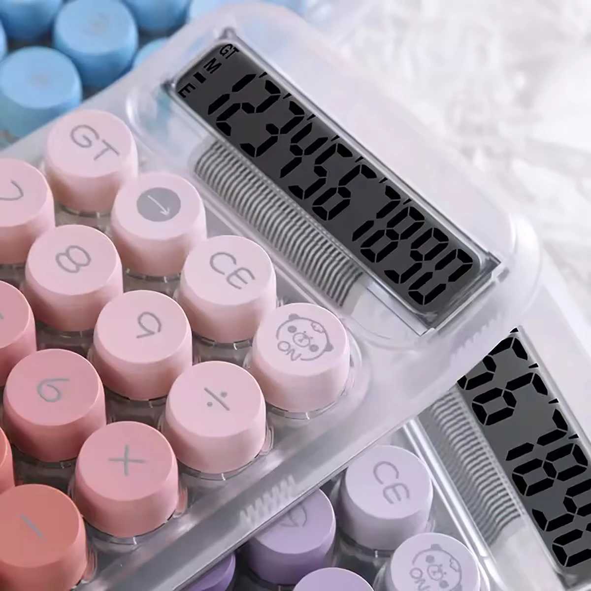 1pc Transparent gradient calcator-lovely and novel design suitable for fashion study and off use H251208