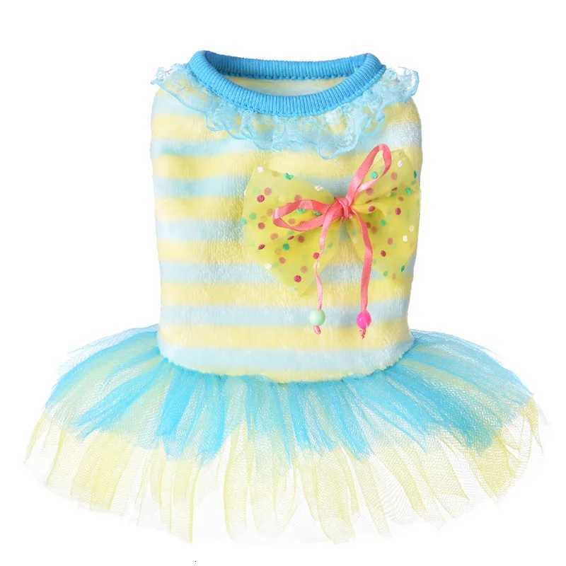 Funny Dog Clothes Fashion Small Dog Wedding Dress Skirt Puppy Clothing Pet Clothes Striped Flannel Dog Dress Princess Dress M251208