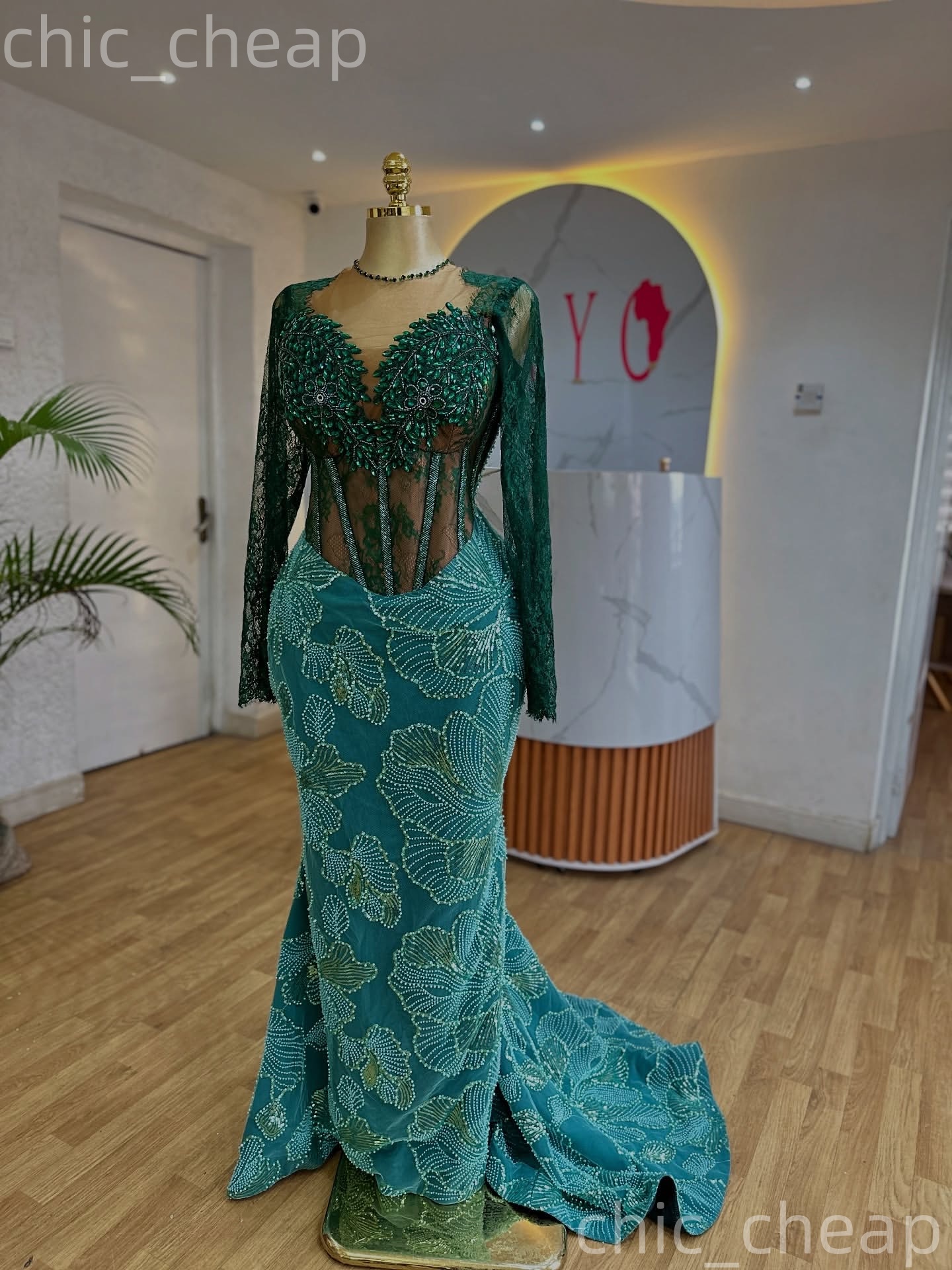 Aso Ebi Hunter Green Mermaid Prom Dresses 2026 Beaded Crystals Lace Evening Formal Party Second Birthday Engagement Gowns Plus Size Dress For Special 
