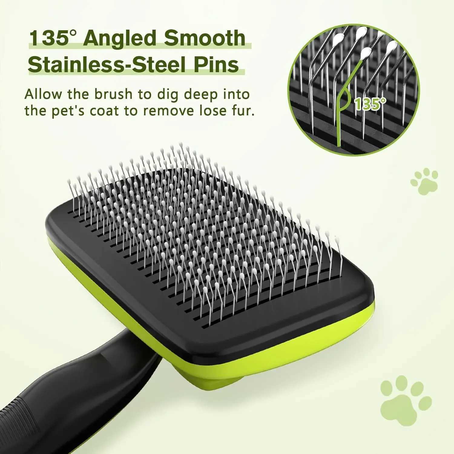 Pecute Self-Cleaning Slicker Brush for Dogs Cats Lightweight Brush for Shedding Massaging Grooming Brush Gently Removes M251208 - view 5