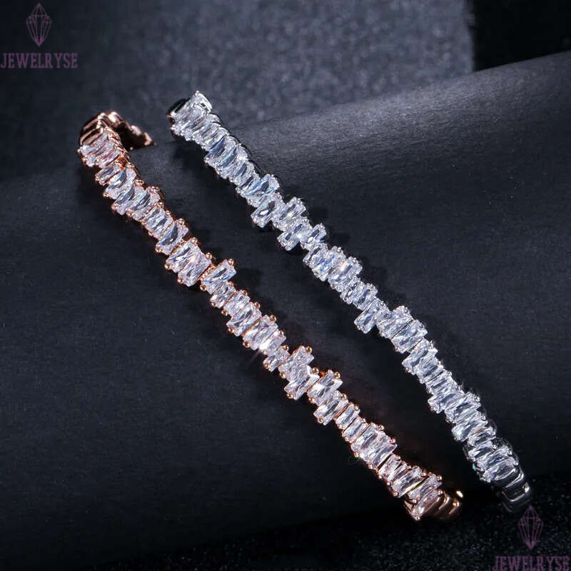Cubic Zirconia Cuff designer Opening Adjustable bracelet Luxury Fashion Copper Rose Gold Silver Irregularity Bracelets jewelry For Women Friend Gift