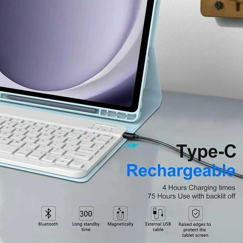 For Galaxy Tab A11 87 SM-X130/X133/X135 Case with KeyboardDetachable Wireless KeyboardTablet Cover Tab A9 87 Funda C251208